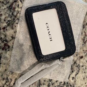 NWT Coach zip wallet midnight blue